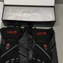 SAVIOR HEAT Heated Gloves for Men Women, Rechargeable Electric Heated Leather Skiing and Snowboarding Gloves (Small, Black)