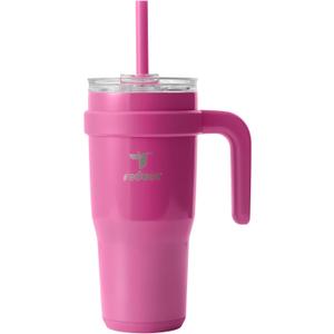 REDUCE 24 oz Stainless Steel Tumbler with Handle - Dual-Wall Vacuum Insulated Travel Mug, Sweat-Proof Lid & Reusable Straw - Keeps Drinks Cold for 24 Hrs, Fits Cupholders, Dishwasher Safe - Sangria (24 Ounces)