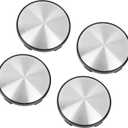 Motoforti Universal Wheel Center Caps Hub Covers, 60mm Dia, Plastic, Black, 4 Pcs