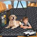 URPOWER Large Back Seat Extender for Dogs, Hard Bottom Dog Car Seat Cover for Extended Cab Trucks, Waterproof Dog Hammock Pet Travel Bed Rear Seat Protector Holds 400lbs for Ford F-150 SuperCab (All Black)