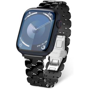 Compatible with Apple Watch Band 41mm 40mm 38mm 45mm 44mm 42mm Women,Cute Stainless Steel Metal iWatch Band for iWatch Series 9/SE/SE2/8/7/6/5/4/3/2/1,Pretty Shiny Look