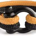 Mens Rope Bracelet - Stainless Steel Silver Shackle, Extremely Durable and Scratch Resistant Waterproof Paracord, Handmade, Nautical Wristband for Men 12-8.5