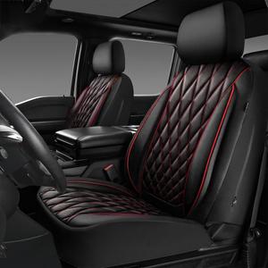 Dickies Vegan Leather Seat Covers, red/black, 2pcs