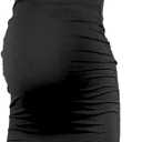 Rnxrbb S-2XL Women Summer Sleeveless Maternity Dress Pregnancy Tank Scoop Neck Mama Clothes Casual Bodycon Clothing (1-a-black) XL
