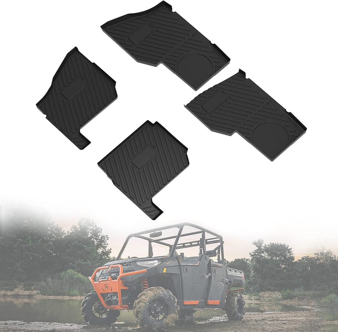 TPE Floor Mats for Polaris Ranger Crew XP 1000 2019+, 4PCS