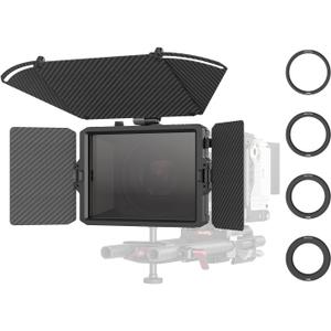 SmallRig Mini Matte Box Pro Flag Kit with Two 4 x 5.65 Filter Frame, Modular Anti-Glare System with 67/72/77/82-95mm Adapter Ring, Carbon Fiber Lightweight Design