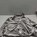 Caitefaso Womens Velvet Button Down T Shirts Swing Mini Dress Casual Long Sleeves Lapel Tunic Tops (Large, Grey)