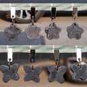 8 Pack Tablecloth Weights, Floral and Butterfly Shaped Heavy Hanging Stone Pendant Table Cloth Weight for Outdoor Picnic Dining Tables Kitchen Linens and Indoor Curtains with Metal Clips