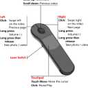 Air Mouse Bluetooth Rechargeable Presenter with Touchpad, Remote Control for PowerPoint/Keynote/TikTok/Camera/Kindle App, Applicable for PC/iOS/Android (Black)