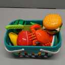 130Pcs Kitchen Playset, Toddler Pretend Cooking Play Pots, Pans, Utensils Cookware, Daily Food Fruit Veges, Shopping Storage Basket, Dessert, Prop Money, Learning Gift for Child (White)