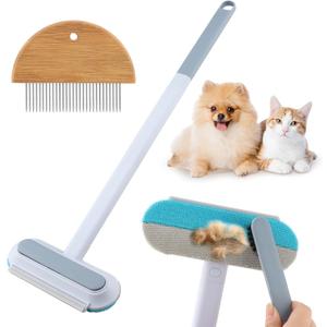 Multifunctional Pet Hair Removal Brush, 4 in1 Cat and Dog Pet Hair Removal Tool, Durable, Reusable, Washable Lint Brush for Furniture, Couch, Carpet, Clothes, Detangling Comb
