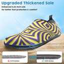 Metog Men Women Water Shoes Quick-Dry Aqua Socks Barefoot Slip-on for Beach Swim Sport Surf Yoga Exercise (8-8.5 Women/7-7.5 Men, Spiral Yellow)