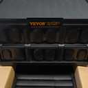 VEVOR 45L Collapsible Storage Bins with Lids 3 Packs, Stackable Utility Crates with Handles, Large Folding Containers for Organizing Tools, Snacks, Books, Food, Drinks, Camping & Transport (45L-Black)