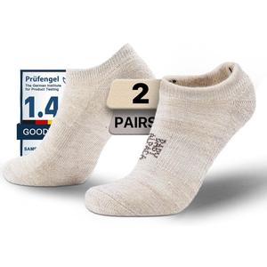 Alpaca Wool Any Season No Show Midweight Merino Outdoors Socks Men&Women Moisture Wicking Hiking Cushioned Breathable (Small, Light Beige)