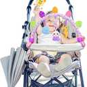 Caterbee Travel Arch Bassinet Toys for Baby Hanging on Stroller, Crib & Pram. Activity Toy bar for Baby Bouncer(Purle)