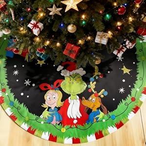 Christmas Tree Skirt, 48 Inch Christmas Decorations Red Soft Tree Skirt