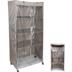 YLOVAN Storage Shelf Cover Wire Rack Shelving Dust Protective, Fits Racks 36''Wx19''Dx72''H One Side See Through Panel (Cover only)