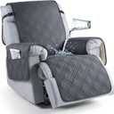 TAOCOCO 100% Waterproof Recliner Chair Cover, Non Slip Recliner Covers for Recliner Chair with Pocket, Washable Reclining Chair Cover Furniture Protector for Kids, Pets(23.6'', Dark Grey)