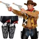 Western Cowboy Fake Weapon with Adjustable Belt Halloween Party Costume Accessory for Men and Women