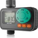 RESTMO Sprinkler Timer with 3 Separate Programs, 7-Day Programmable Water Timer for Garden Hose, Automatic Control/Manual/Rain Delay for Drip Irrigation, Lawn and Yard Watering System (1 Zone)