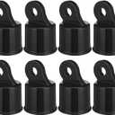 8 Pack Rail End Cap for 1-5/8" OD Post Pipe Top Rail End for Chain Link Fence Aluminum Powder Coated Chain Link Black Fence Loop Outside Diameter Top Pipe Residential Commercial Use