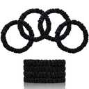 SEMRUE 22 Momme 100% Pure Mulberry Silk Scrunchies (3PCS) - Small Hair Elastics and Ties for Women, Sleep Hair Care, No Damage, Black