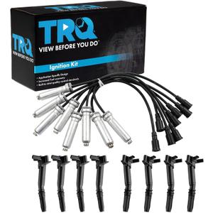 TRQ Ignition Coil Kit 9 Piece Compatible with 2018-2022 Ford F-250 Super Duty 2018-2022 F-350 Super Duty