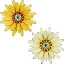 hogardeck 2 PCS 11" Metal Sunflower Wall Decor for Indoor Outdoor, Sunflower Kitchen Wall Decor Floral Metal Wall Art, Outdoor Decor for Bathroom, Living Room, Porch, Garden, Yard (yellow white-2081)