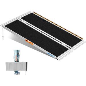 LEMNISCATE Portable Wheelchair Ramp 4FT, Non-Slip Aluminum Handicap Ramp with Handle, Folding Wheel Chair Ramps for Homes Steps, Stairs, Entry, Threshold, Doorways, Scooter, 800LBS Capacity