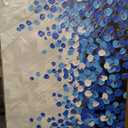 MyArton Large Textured Blue Flowers Canvas Wall Art Hand Painted Modern Decoration Oil Painting Picture Framed Ready to Hang 60x30inch