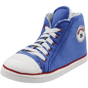 Gohom Sneaker Slippers for Women Plush Fashion Indoor House Slipper Boots Fabric Indoor House Bedroom Fashion Sneaker Slippers Boots Size 8 Blue and White