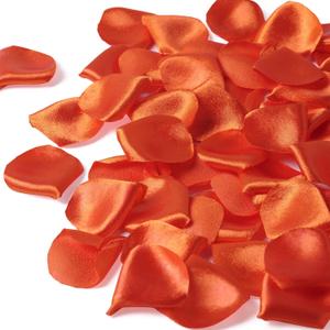 TINGE TIME 300pcs Silk Rose Petals Burnt Orange Heart Flower Petals for Wedding Flower Girl Basket Aisle Scatter Dinner Table Centerpieces Party Confetti Bridal Shower Romantic Night Decoration