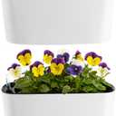 2 Packs 16 Inch Large Rectangular Self Watering Pots for Indoor Plants Window Planter Box Rectangle Planters Plastic Plant Pots Flower Box Windowsill Planter Long Planters for Herb& Vegetable, White