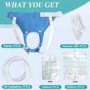Urine Collection Bag Condom Catheters for Men Reusable Portable Wearable Urinary Drainage with 2 Urine Catheter Bag System (Blue-Elderly Men)