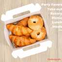 3 x UnicoPak 5 Pack 10x7x7.5 Extra Large Gable Boxes, White Gift Boxes with Handle Lunch Boxes To Go for Birthday Wedding Party Favors Picnic Welcome