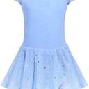Arshiner Girls Ruffle Sleeve Ballet Dance Dress Tutu Skirted Leotard, 6-7Y