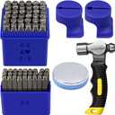 Metal Stamping Kit, Complete Jewelry Making Stamping Tools with 6mm Font Uppercase, Number Punches & 3mm Lowercase Letter, Metal Stamping Jig, Hammer and Steel Bench Block
