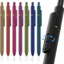 8Pcs Blue Gel Pens - 0.7mm Blue Ink Pens Medium Point | Smooth Writing - Quick Drying Retractable Pen for Men Women (Vintage - 8Pcs)