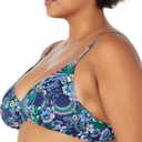 Amazon Essentials Womens Light-Support Classic Bikini Swimsuit Top (XX-Large, Deep Blue Paisley)