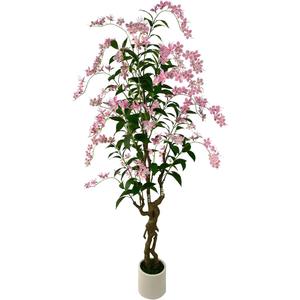 Artificial Jasmine Tree 7FT Artificial Interior Realistic Potted Silk Interior Large Fruit, Suitable for Home Office, Living Room, Bedroom, Stairs and Foyer Decoration