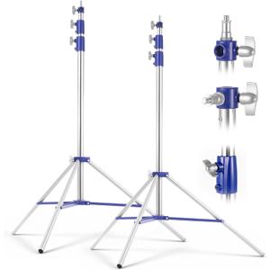 Light Stand Photography Kit, 10.5ft/320cm Studio Light Stand with 1/4" and 3/8" Screw, Adjustable Lighting Stand for Softbox, Ring Light, LED Panel, Professional Light Stand Tripod-2 Pack