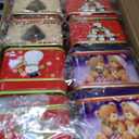 Domensi 24 Pcs Christmas Cookie Tins with Lids Square Candy Metal Cookie Tins Empty Retro Xmas Metal Gift Box Large Capacity Xmas Tin Containers for Holiday Storing Cookies Candies Treat (square)