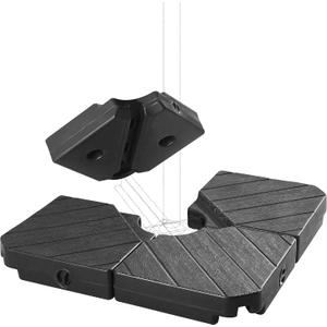 FRUITEAM Patio Offset Umbrella Base Stand, 180 LBS Sand Filled Outdoor Base Heavy-Duty for Cantilever Umbrellas, Large Easy-Fill Spouts for Water & Sand Filling (Black)