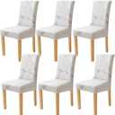 Chair Covers for Dining Room Set of 6 Pack Marble Slipcovers High Back Chairs Cover Stretch Slipcover
