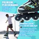 Adjustable Inline Skates for Boys Girls Ages 4-16, All 8 Wheels of Inline Roller Skates Light Up, Roller Skates Blades for Youth Kids Indoor & Outdoor Beginners, Large - Youth