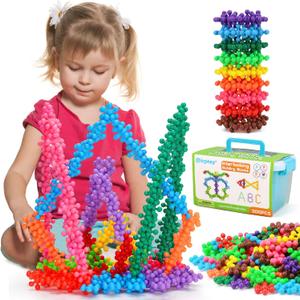 Kids Building STEM Toys for 3 4 5 6+ Year Old Boy Girl Birthday Easter Gift, 300PCS Educational Interlocking Discs Building Blocks for Kids Ages 3-5 4-8 5-7 Preschool Manipulatives Classroom Must Have