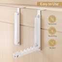 Over the Door Hook, Double Foldable Over the Door Clothes Hanger Drying Rack with 10 Ridges, Space-Saving Over Door Drying Rack for Laundry Room Bathroom Bedroom Closet Travel(White)