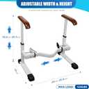 Toilet Safety Rails for Elderly with Solid Wood Handles, Heavy Duty Thickened Toilet Safety Frame, 520 LBS Capacity, Adjustable Height & Width, Handles for Seniors & Disabled