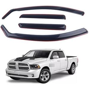 in-Channel Rain Guards 4-Piece Compatible with 2009-2018 Dodge Ram 1500 Crew Cab Window Visors Side Window Deflectors Shield Shade