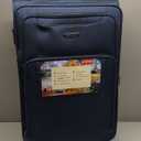Cantor Ultra Lightweight Softside Luggage with Spinner Wheels, Set of 3, Expandable Suitcase with Retractable Handle and ID Tag, and Interlocking Zippers with TSA Lock (Navy)